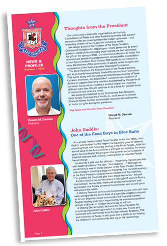 Texas Cavaliers News & Profiles - 2020 summer issue