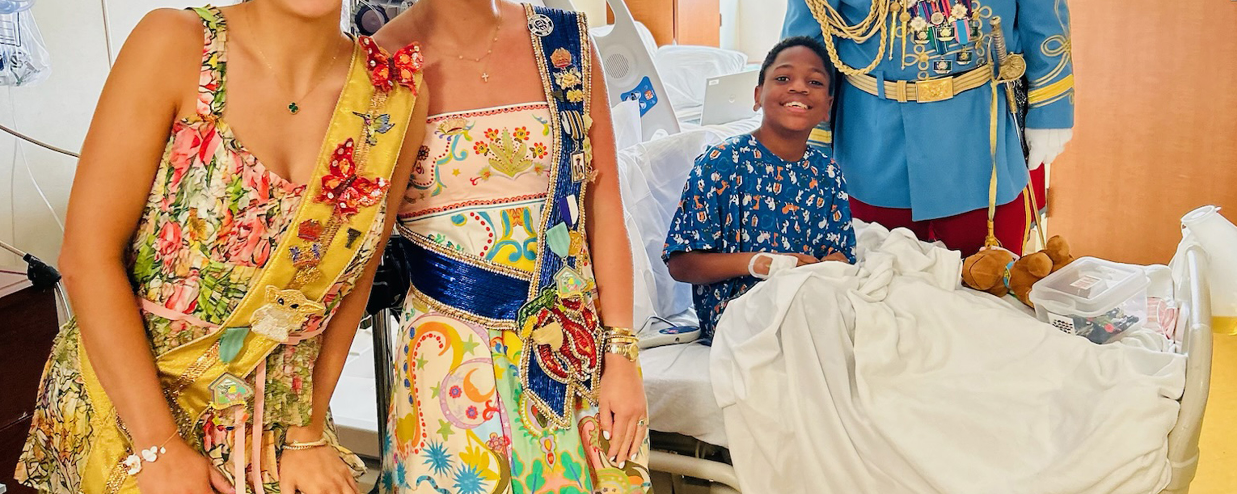 Visiting a child in the hospital.