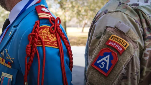 Patches on the unifoms of Cavaliers.