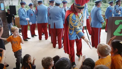 Cavaliers at a school. 